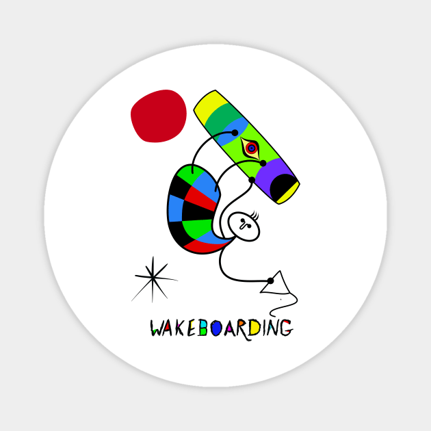 Miro Inspired Wake Boarder Magnet by The Tee Cat